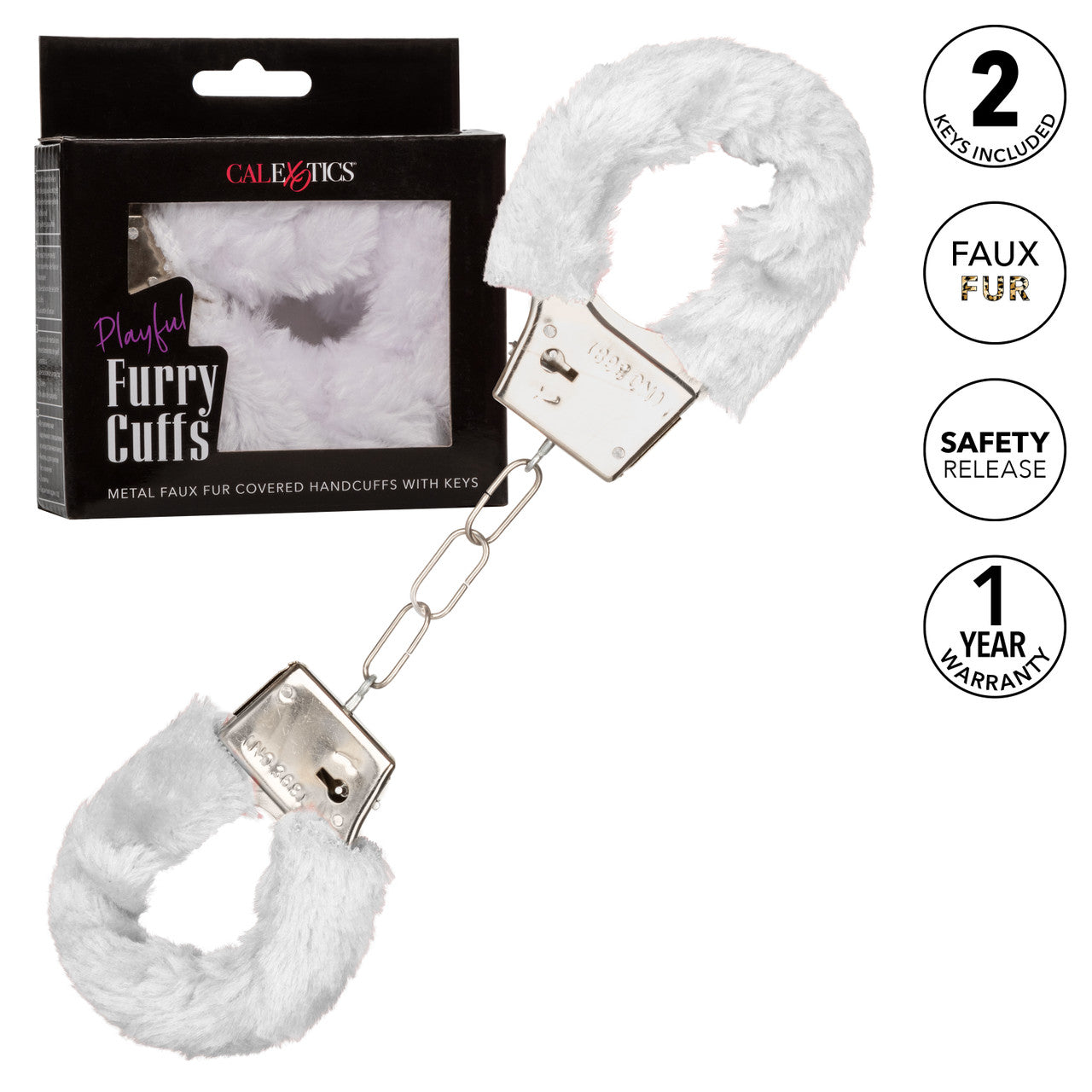 Playful Fluffy Furry Cuffs - White