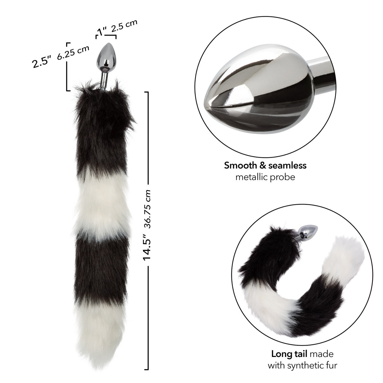 CalExotics Running Wild Black & White Tail Plug