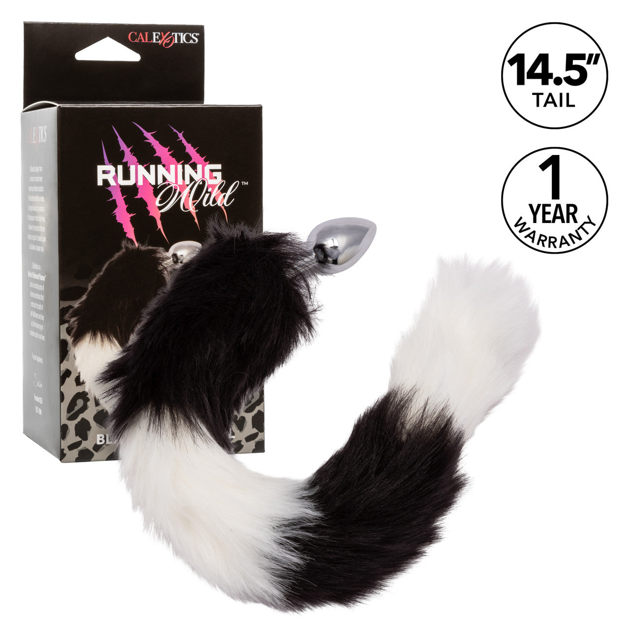 CalExotics Running Wild Black & White Tail Plug