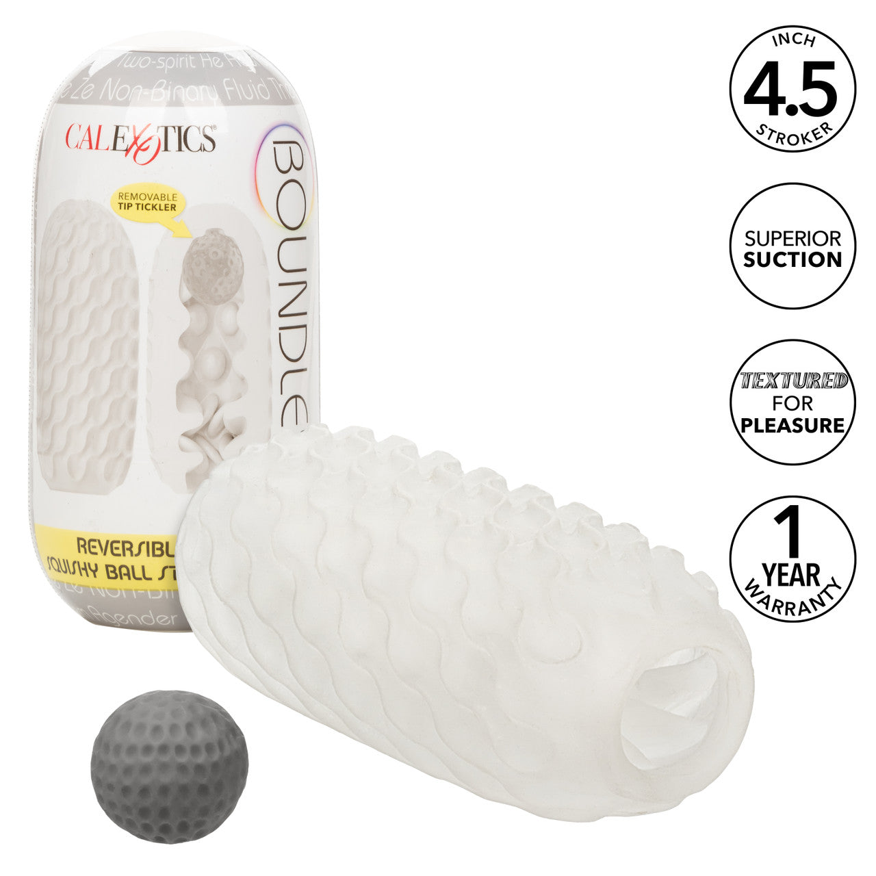 Boundless Reversible Squishy Ball Stroker - Smoke