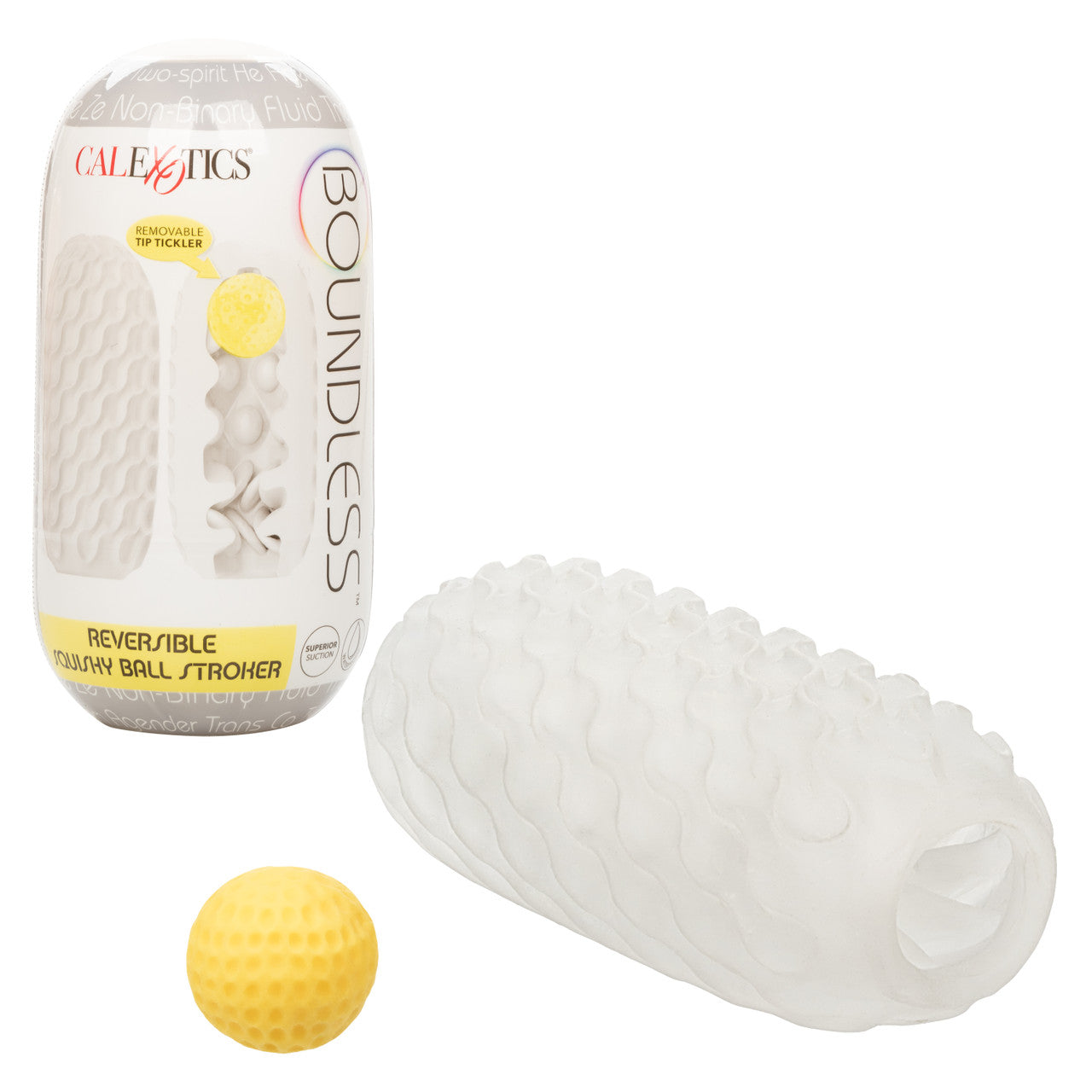 Boundless Reversible Squishy Ball Stroker - Yellow