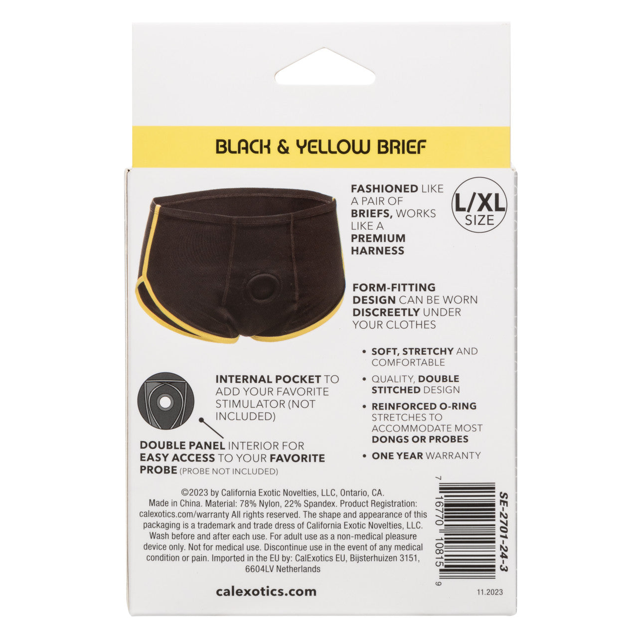 Boundless Brief Harness - Black & Yellow