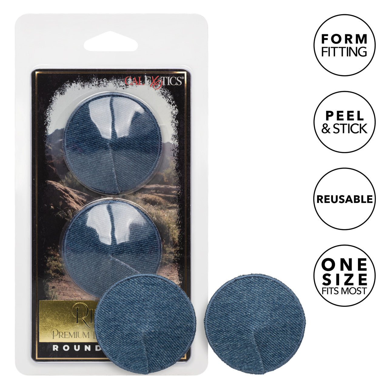 Ride 'Em Premium Denim Collection Round Pasties - Thorn & Feather