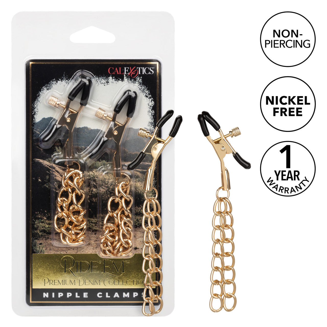 Premium Denim Collection Nipple Clamps - Thorn & Feather