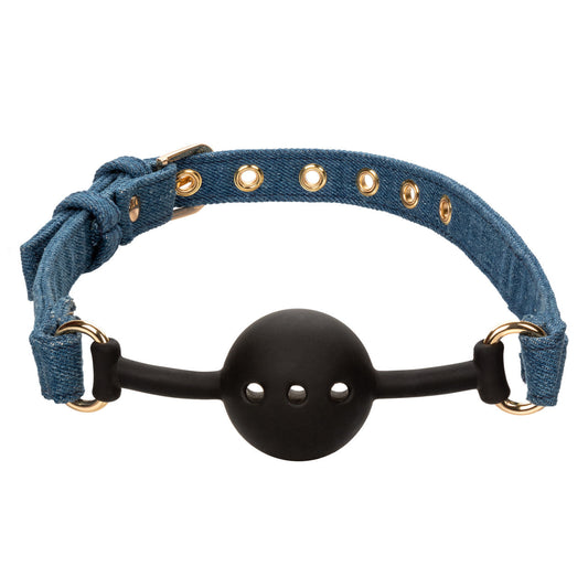 Ride 'Em Premium Denim Collection Ball Gag - Thorn & Feather