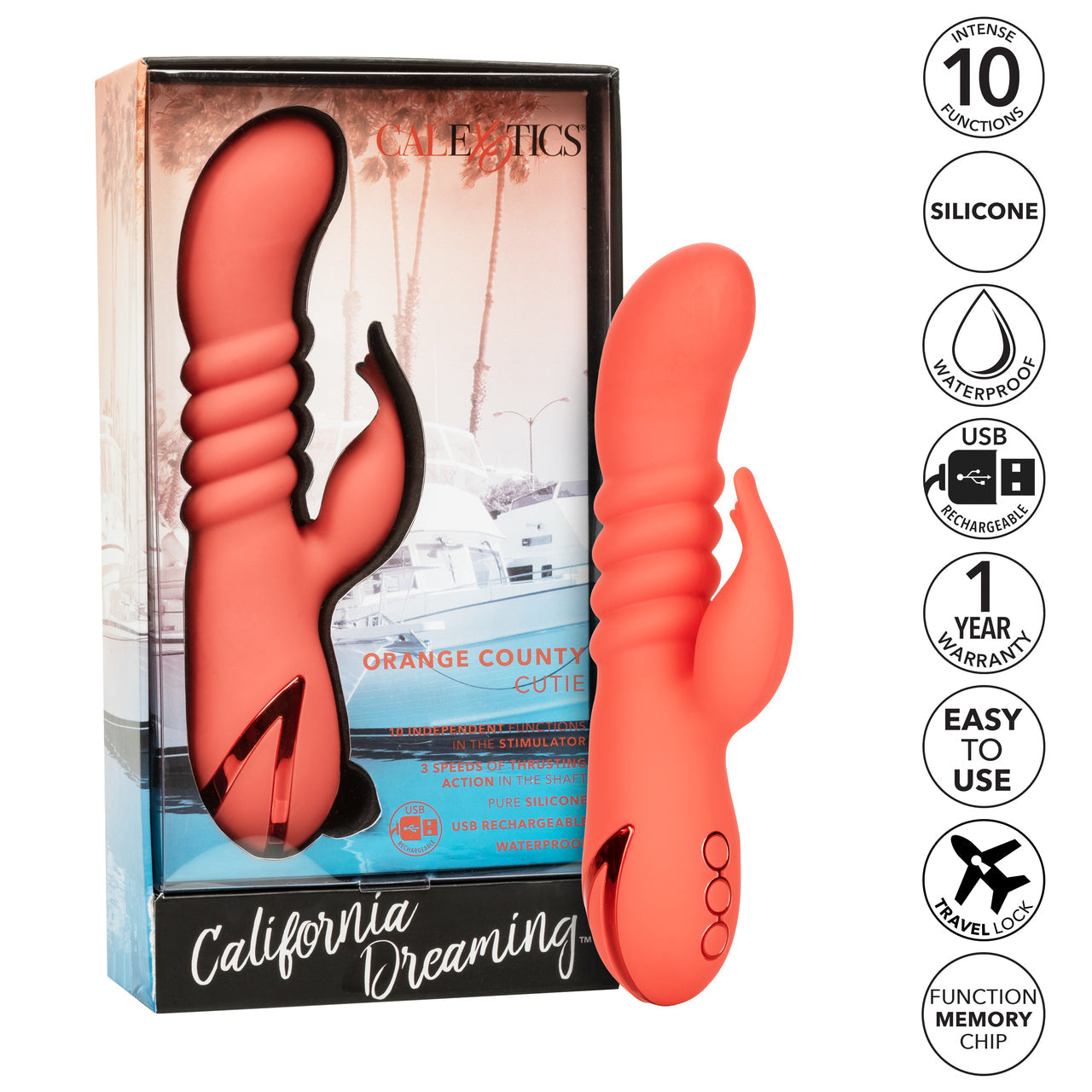 California Dreaming Orange County Cutie Rabbit Vibrator - Thorn & Feather