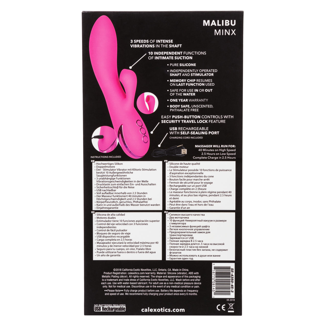 California Dreaming Malibu Minx Rabbit Vibrator - Thorn & Feather