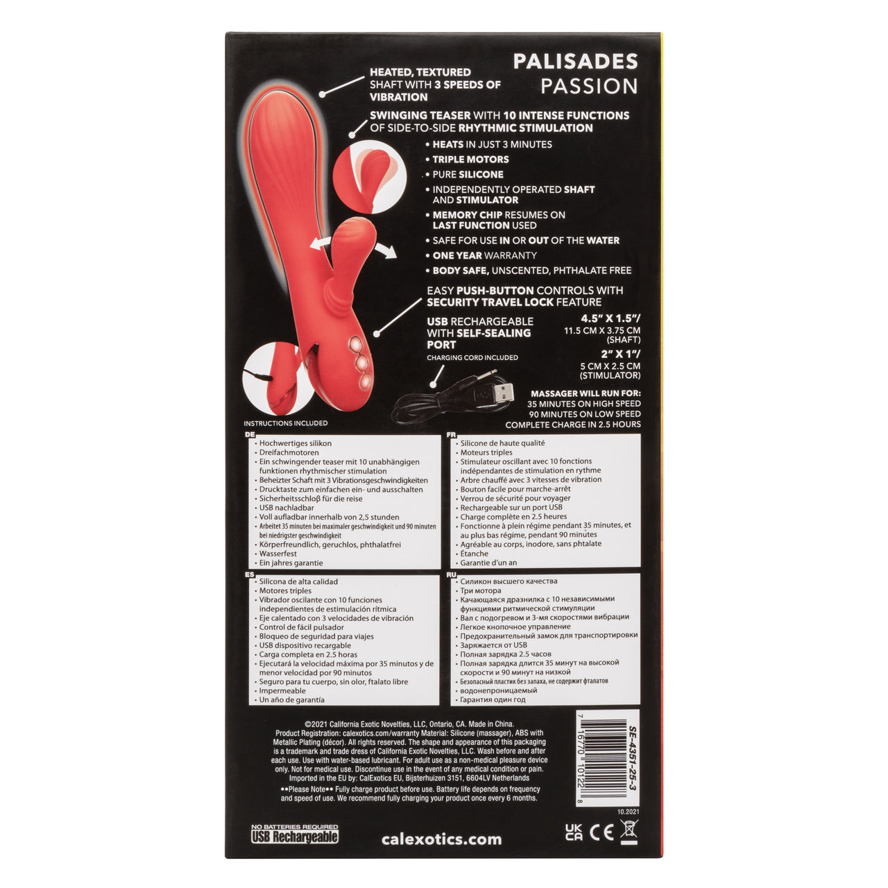 California Dreaming Palisades Passion Rabbit Vibrator - Thorn & Feather