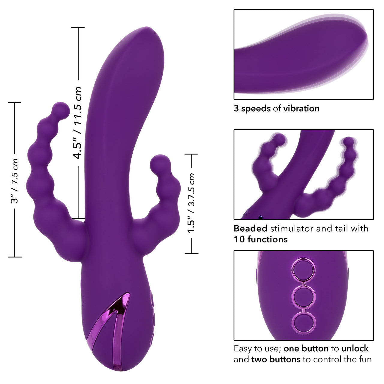 California Dreaming Long Beach Bootylicious Dual Penetrating Vibrator - Thorn & Feather