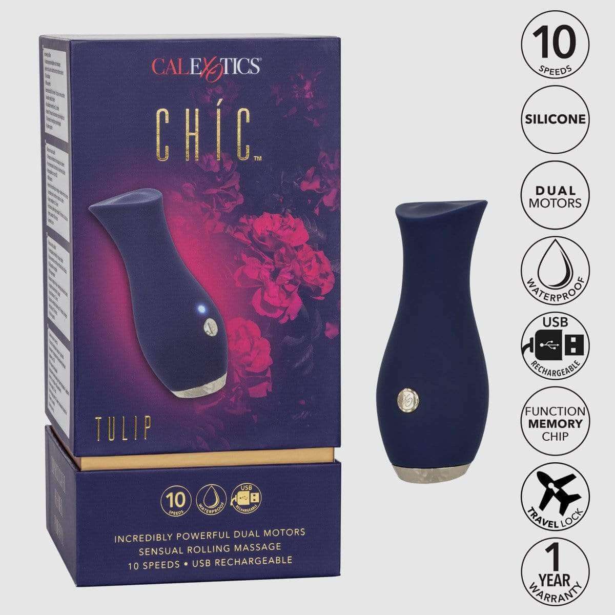 Chic Tulip 10 Speeds Dual Motors Massager - Thorn & Feather