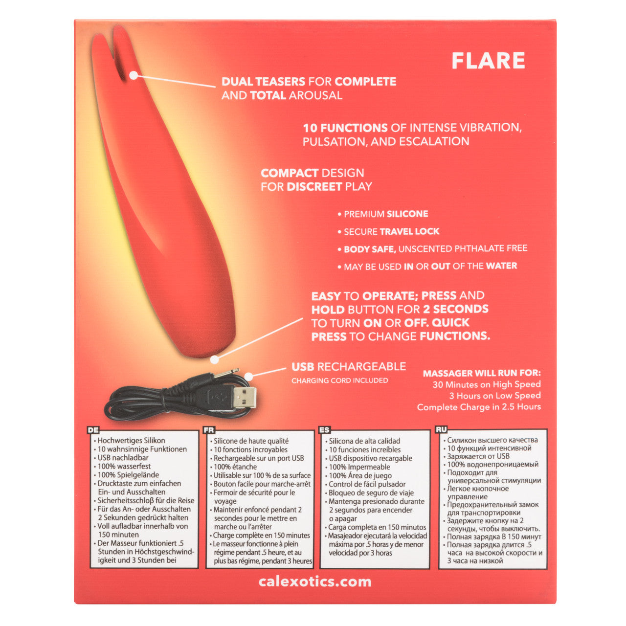 Red Hot Flare Silicone Massager