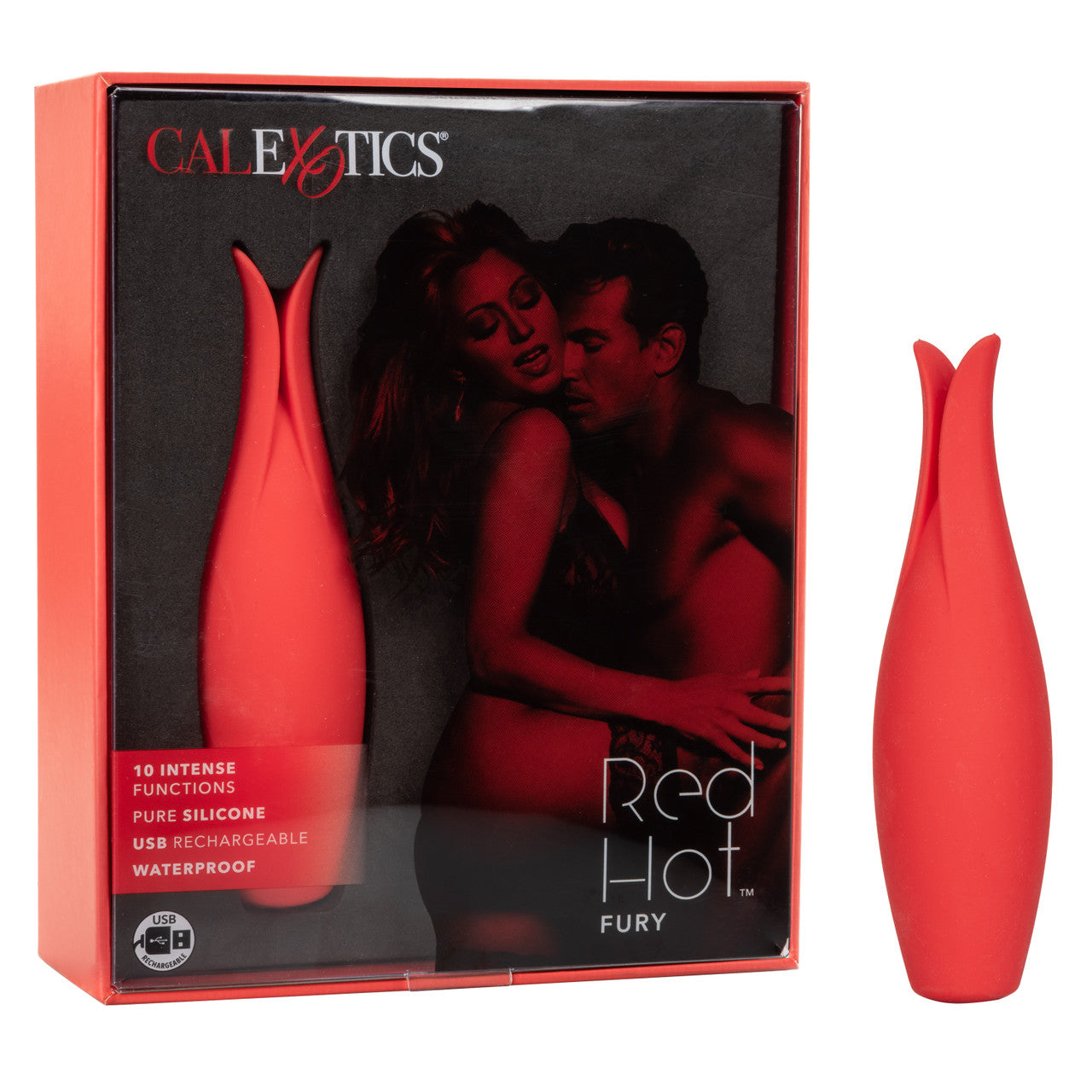 Red Hot Fury Silicone Rechargeable Clitoral Vibrator - Thorn & Feather