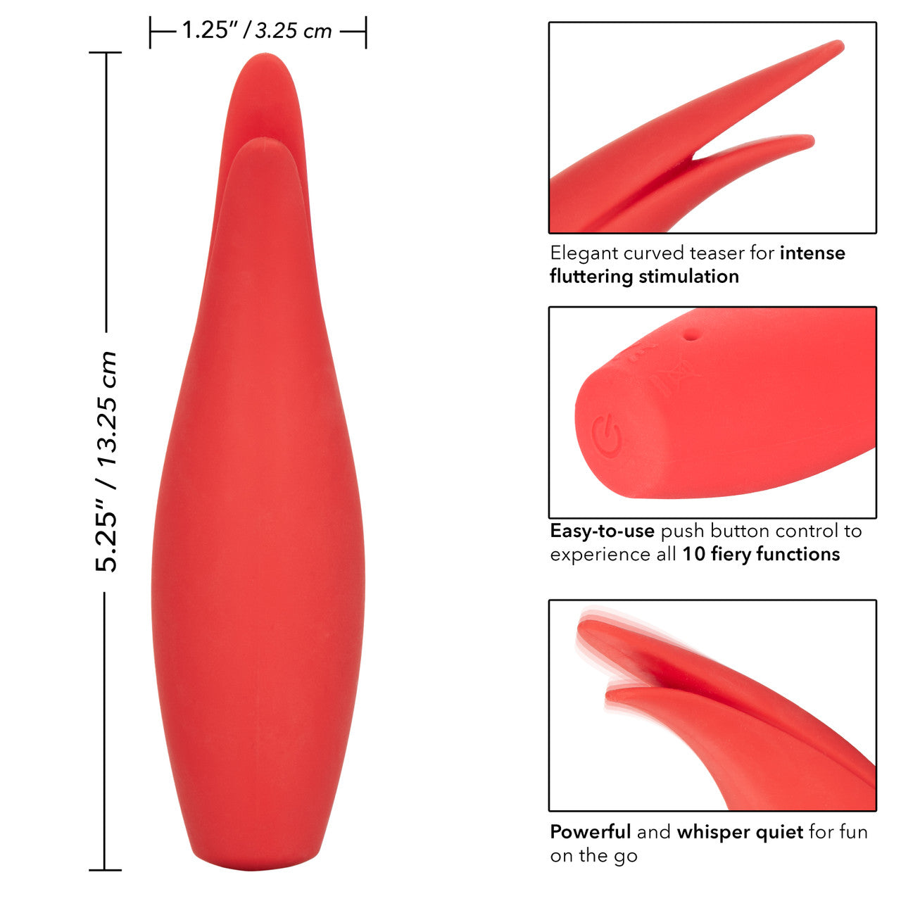 Red Hot Sizzle Silicone Rechargeable Clitoral Vibrator - Thorn & Feather