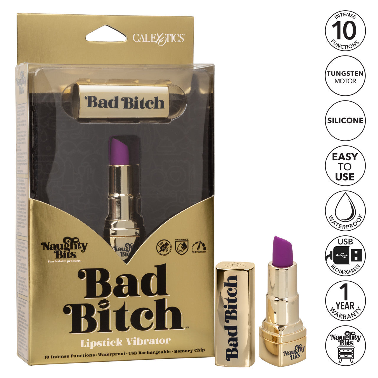 Naughty Bits Bad Bitch Lipstick Vibrator - Thorn & Feather