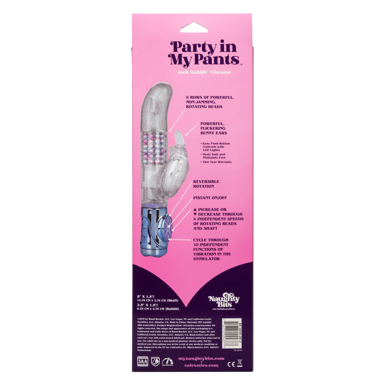 Naughty Bits Party in My Pants Jack Rabbit Vibrator