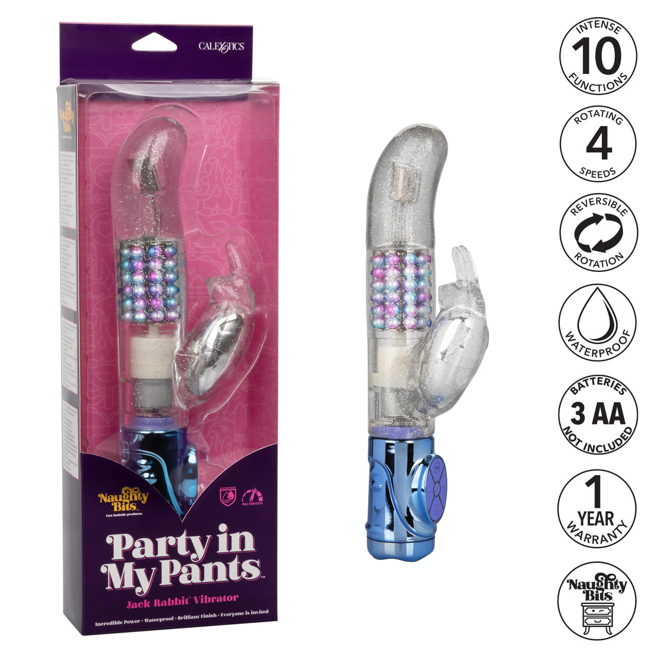 Naughty Bits Party in My Pants Jack Rabbit Vibrator