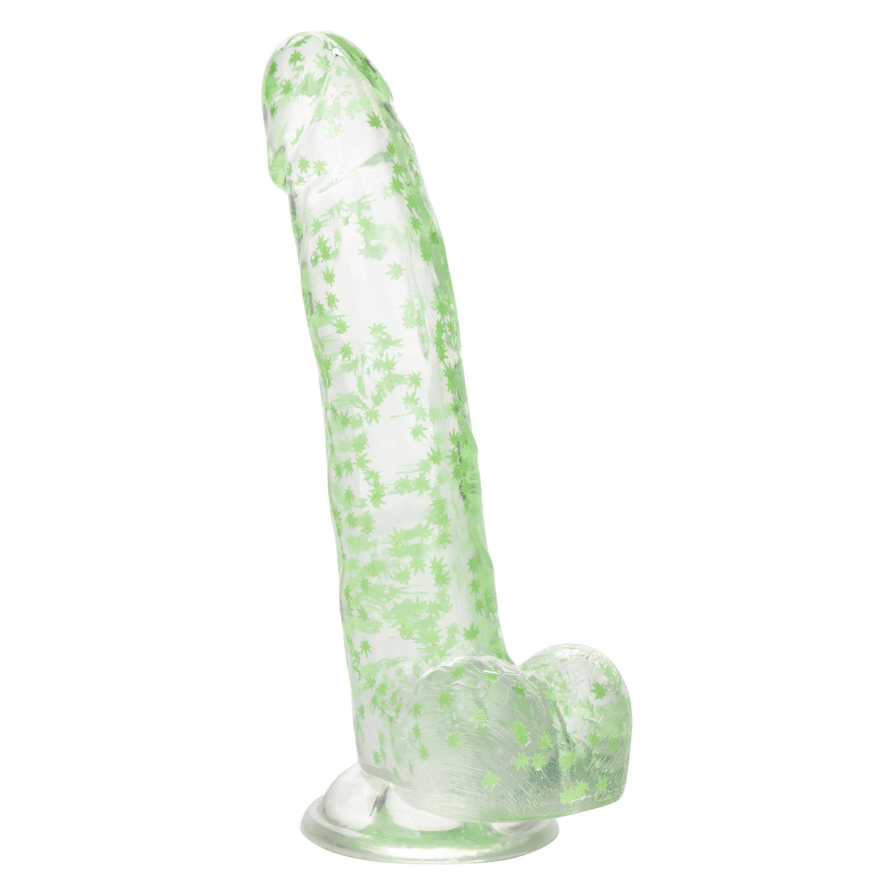 Naughty Bits I Leaf Dick Glow-In-The-Dark Weed Leaf Dildo - Thorn & Feather