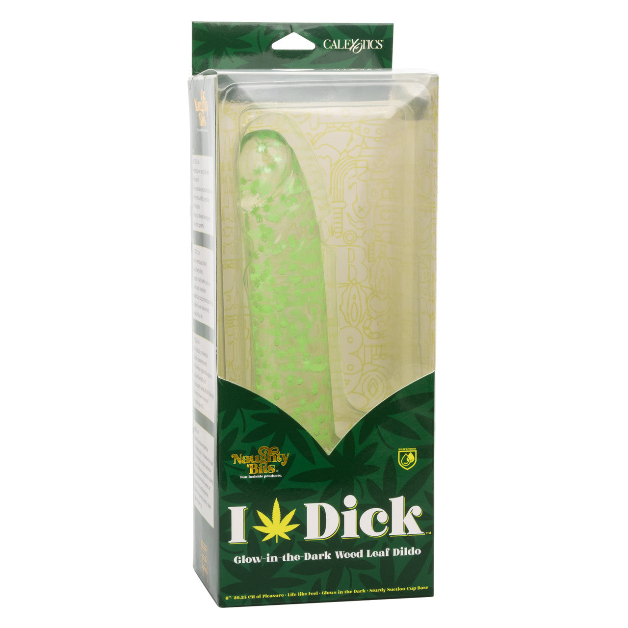 Naughty Bits I Leaf Dick Glow-In-The-Dark Weed Leaf Dildo - Thorn & Feather