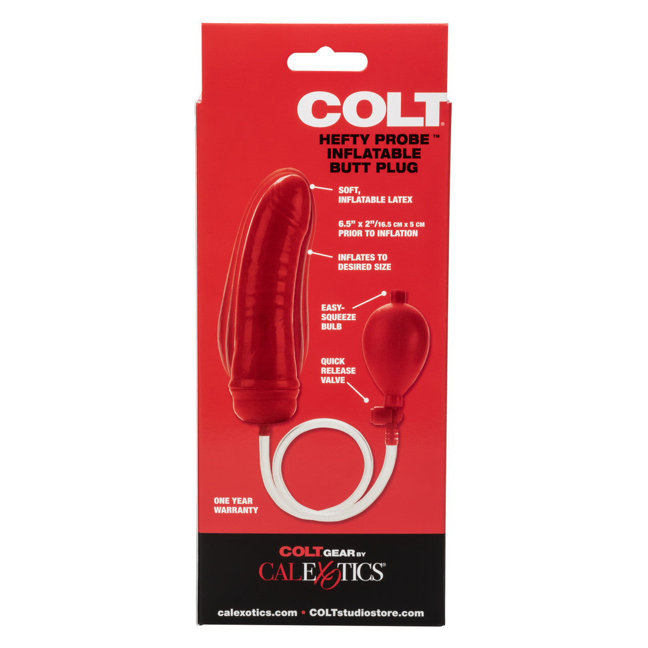 Colt Hefty Probe Inflatable Butt Plug - Red - Thorn & Feather