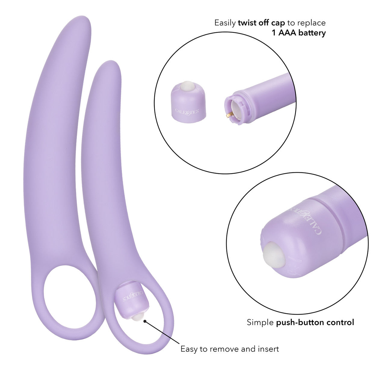 Isabelle Set of 2 Vibrating Silicone Dilators