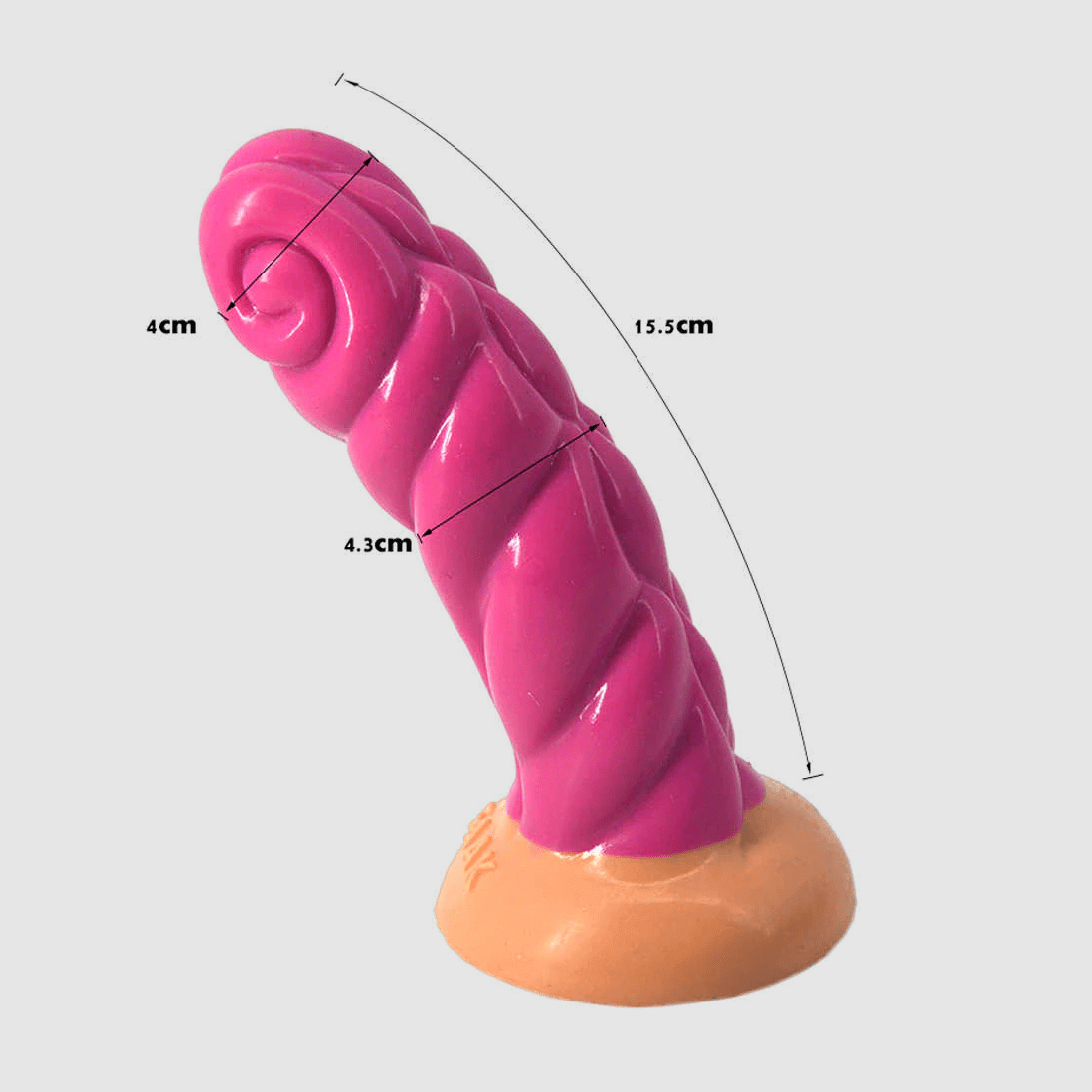 Silicone 6" Crooked Horn Dildo - Thorn & Feather