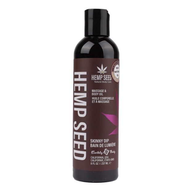 Earthly Body Hemp Seed Massage Oil - Skinny Dip, 8oz/236ml