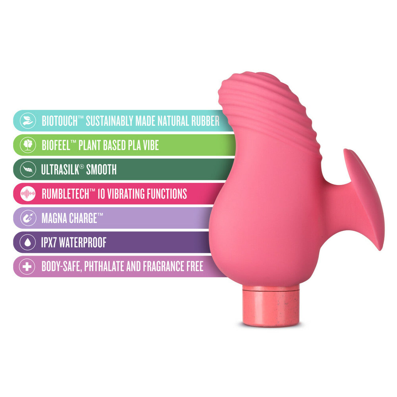 Gaia Eco Love Mini Finger Vibrator - Coral - Thorn & Feather