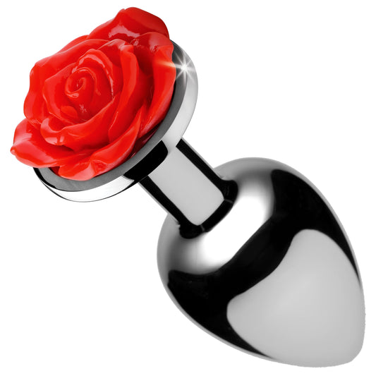 Red Rose Anal Plug - Medium - Thorn & Feather