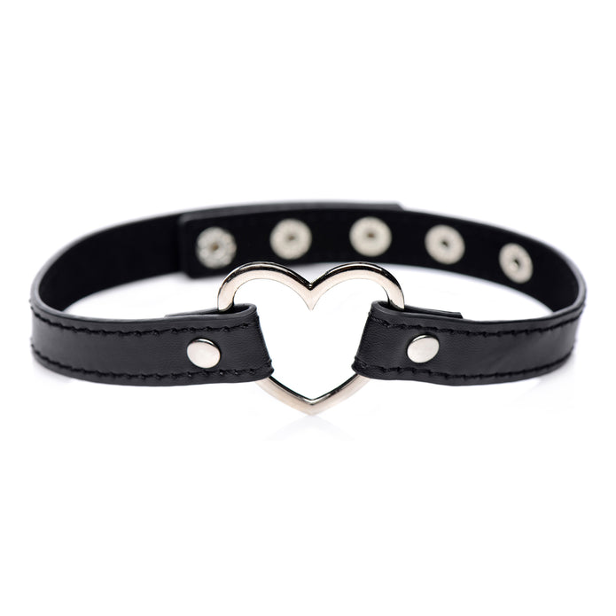 Dark Heart Chrome Heart Black Choker - Thorn & Feather