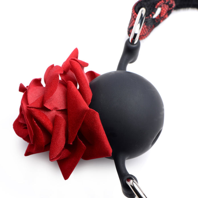 Master Series Silicone Ball Gag with Rose