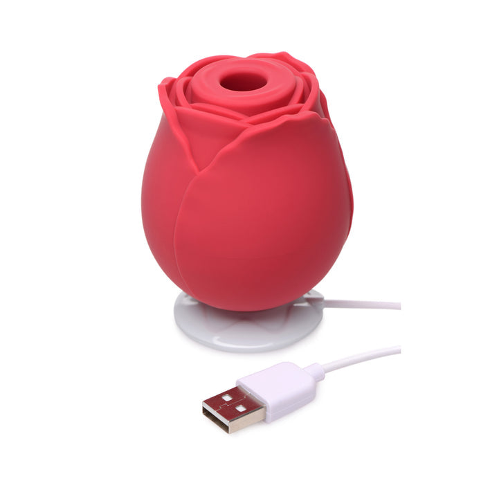 Bloomgasm 10X Wild Rose Silicone Suction Clit Stimulator - Red