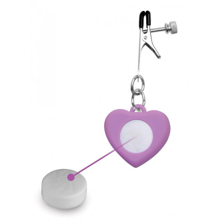 Charmed Silicone Light Up Heart Nipple Clamps - Thorn & Feather