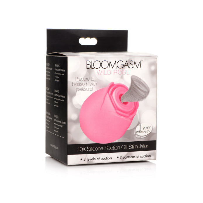 Bloomgasm 10X Wild Rose Silicone Suction Clit Stimulator - Pink