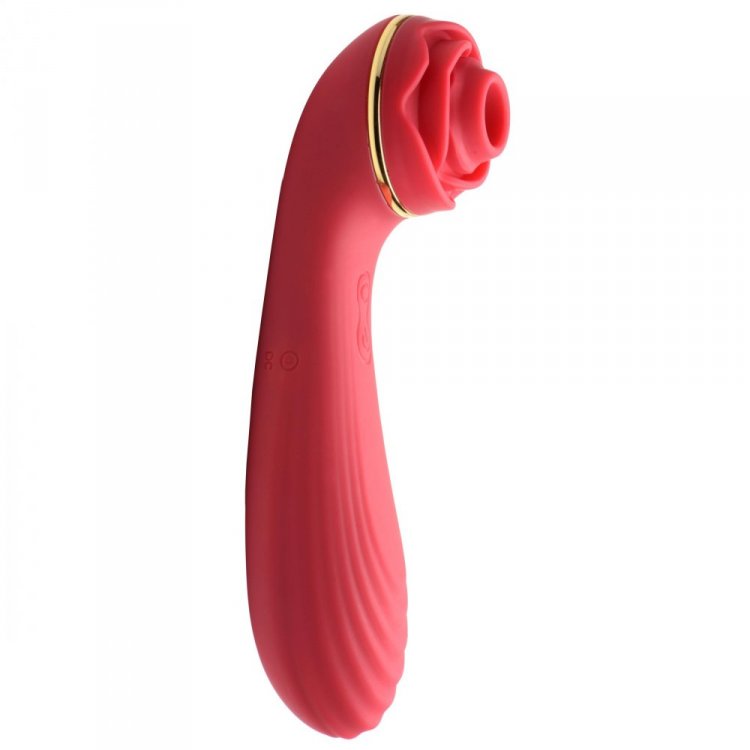 Passion Petals 10X Silicone Suction Rose Vibrator - Red - Thorn & Feather