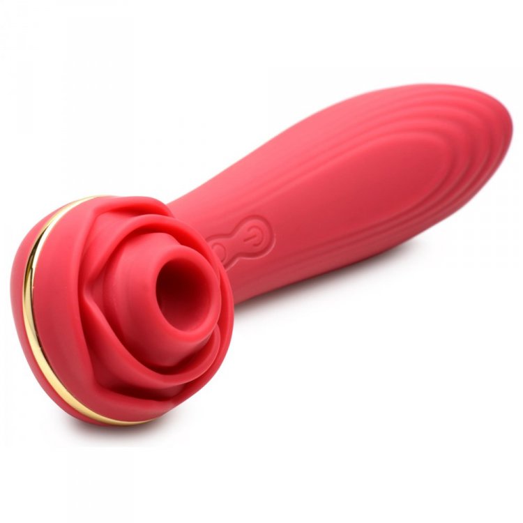 Passion Petals 10X Silicone Suction Rose Vibrator - Red - Thorn & Feather