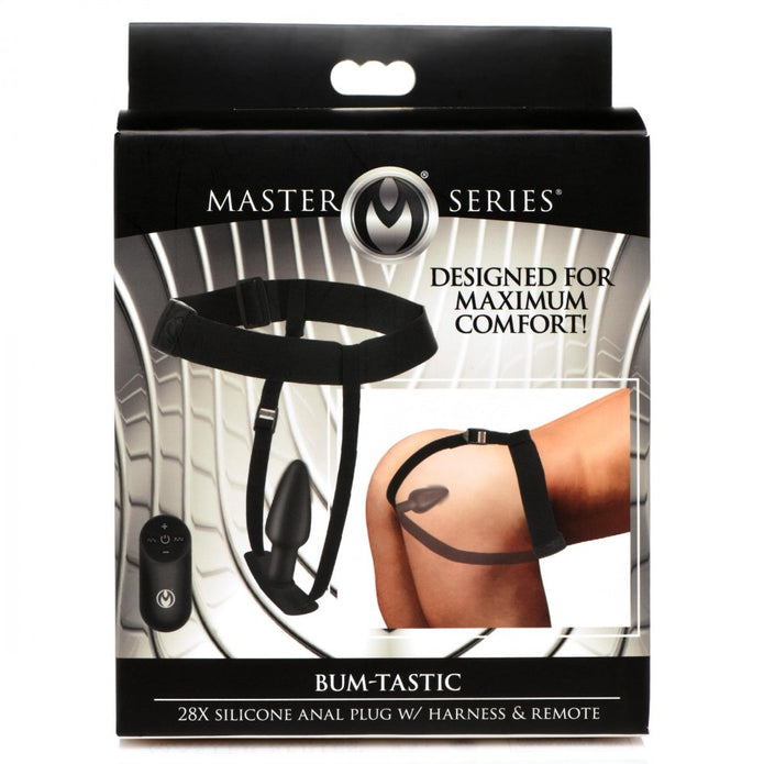 Bum-Tastic 28X Silicone Anal Plug W/ Harness & Remote Control - Thorn & Feather