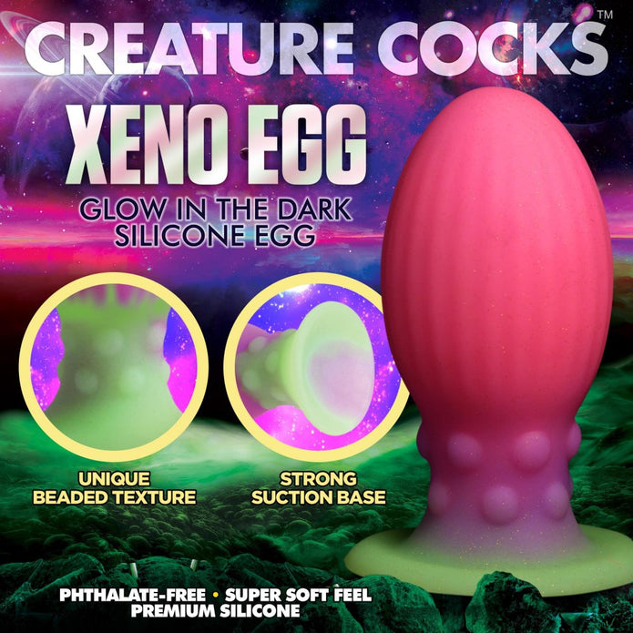 XL Xeno Egg Glow in the Dark Silicone Creature Cock - Thorn & Feather