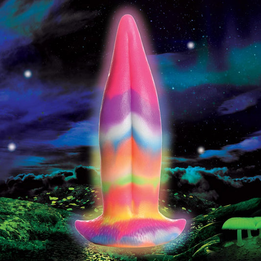 Unicorn Kiss Tongue Glow In The Dark Silicone Dildo - Thorn & Feather