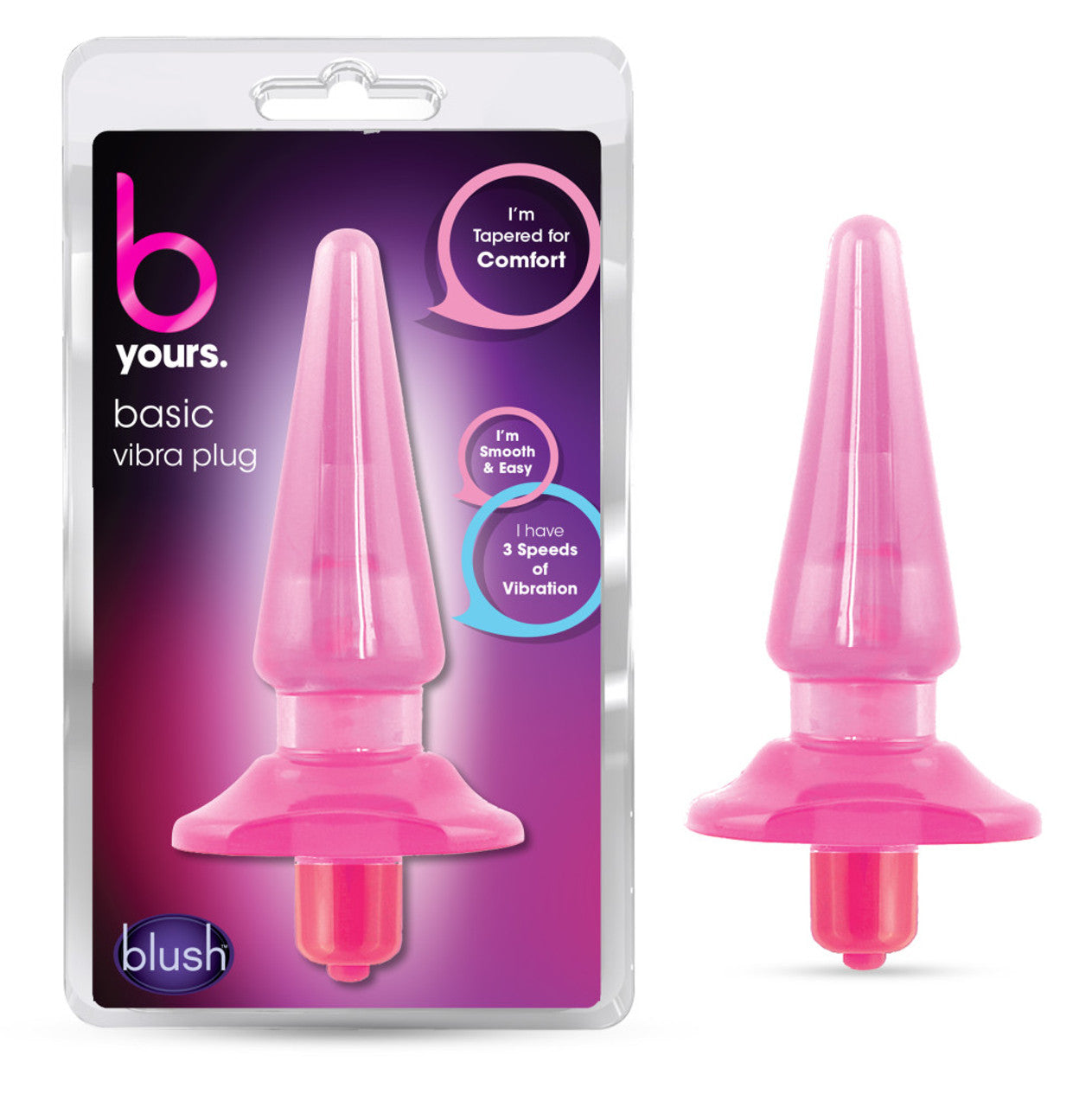 B Yours Basic Vibrating Anal Plug - Pink - Thorn & Feather