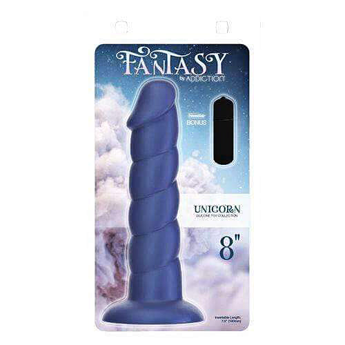 Addiction Fantasy Unicorn Dildo 8” - Blue - Thorn & Feather