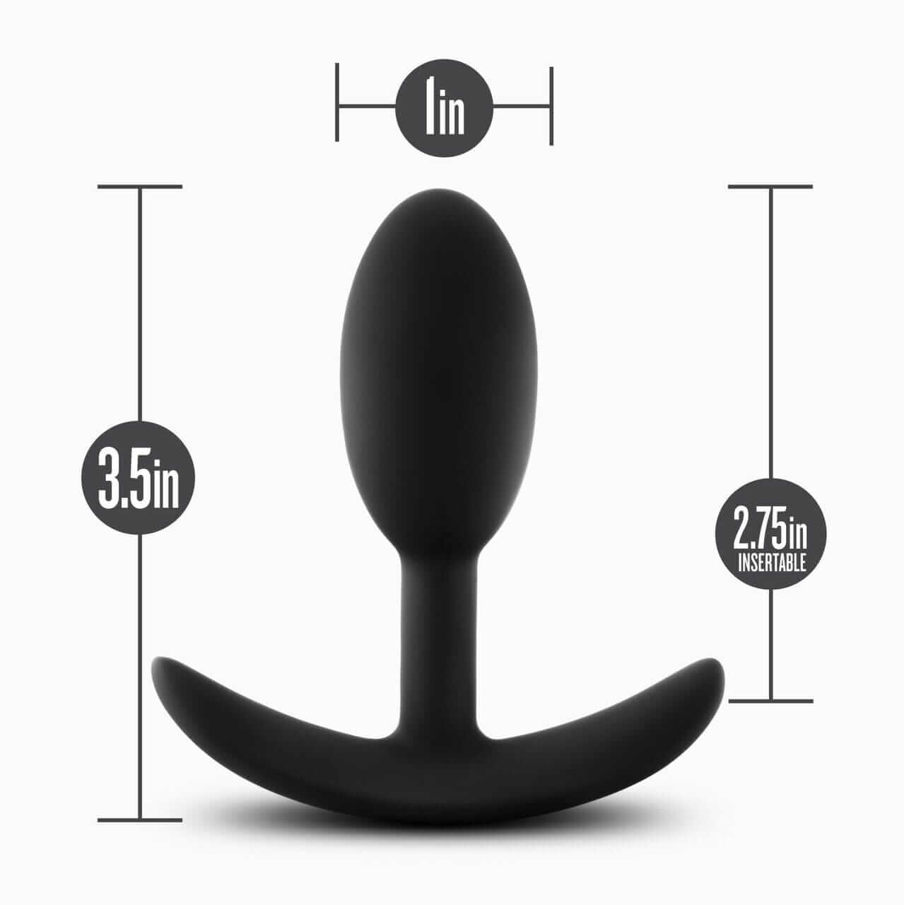 Silicone Vibra Slim Plug - Small, Black - Thorn & Feather