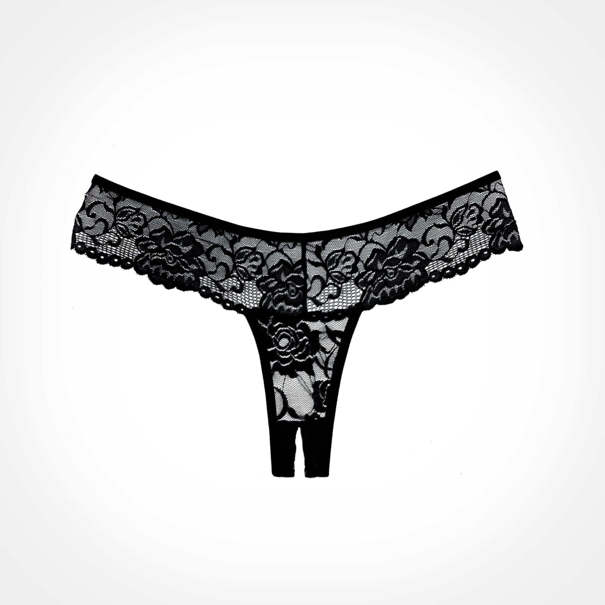 Chiqui Love Lace Crotchless Thong/Panty - Thorn & Feather