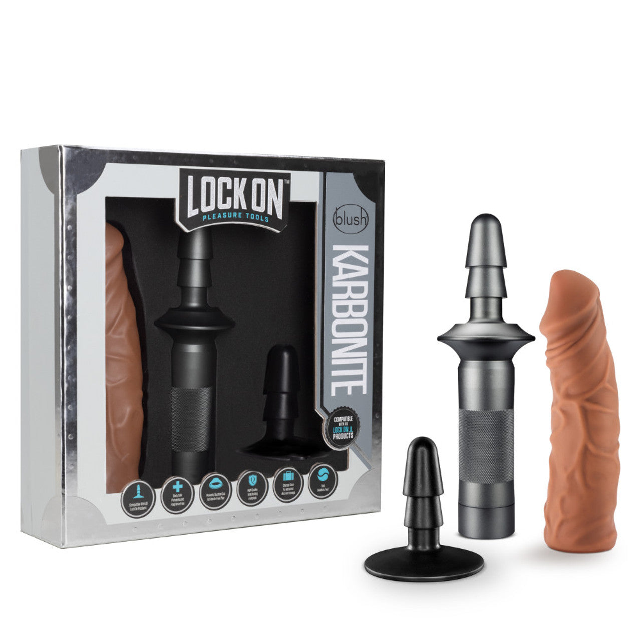 Karbonite Lock On Dildo Handle Kit - Mocha