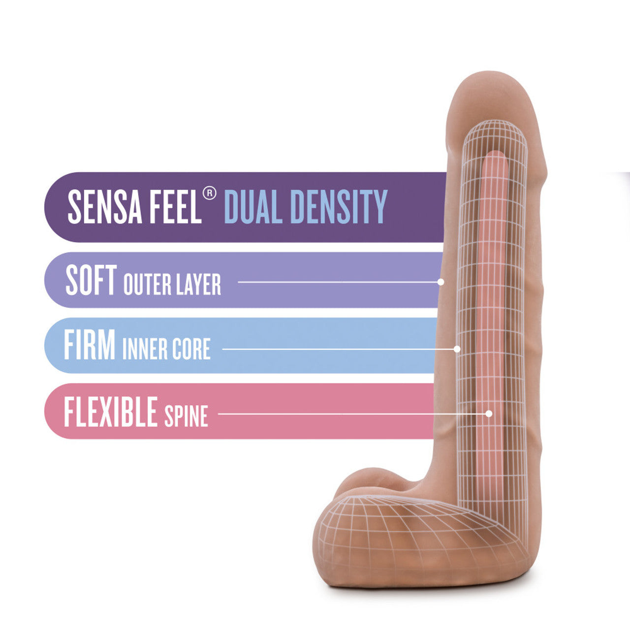 Blush Au Naturel Suave 7" Dildo - Latin