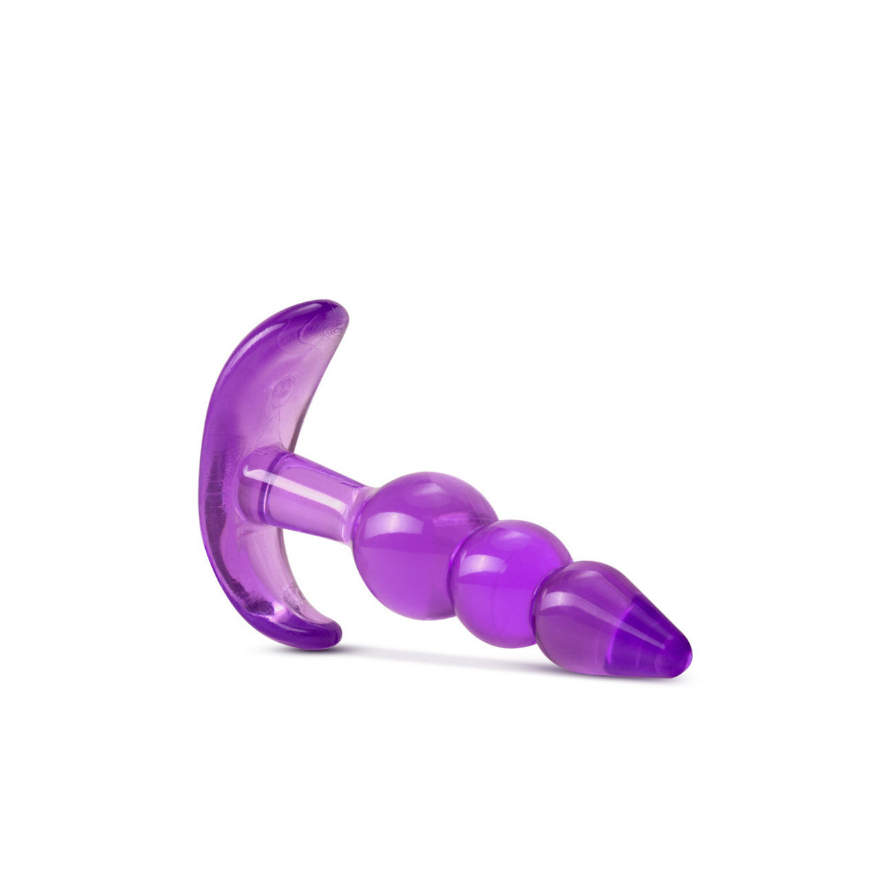 B Yours Triple Bead See-Through Anal Plug - Purple - Thorn & Feather