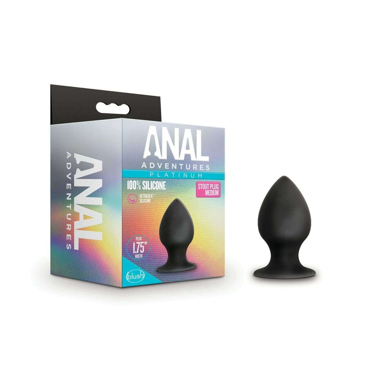 Silicone Anal Stout Plug - Medium, Black - Thorn & Feather