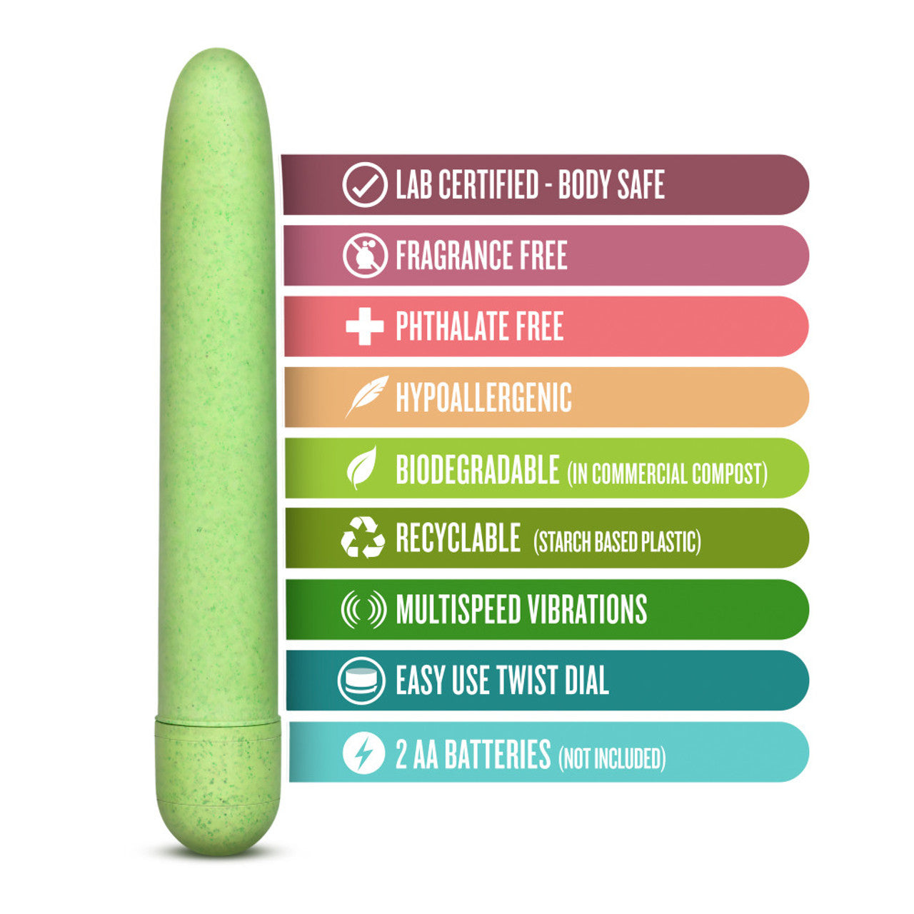 Gaia Eco Biadegradable Vibrator - Green - Thorn & Feather