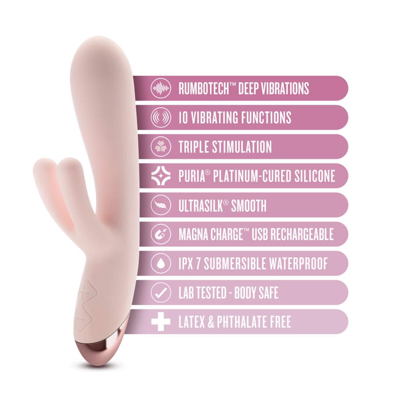 Blush Elora Rabbit Dual Vibrator - Pink