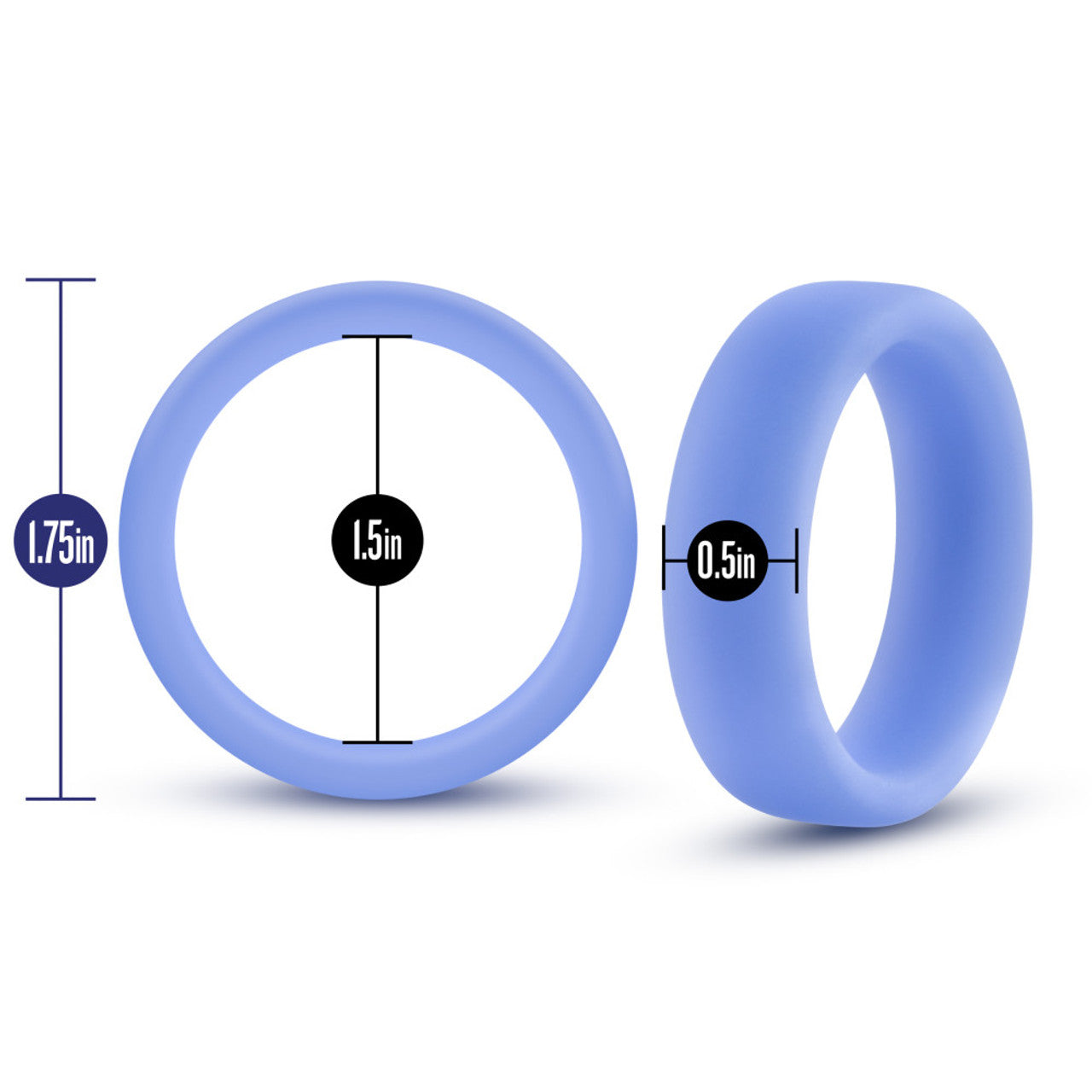 Performance Silicone Glo Cock Ring - Blue Glow