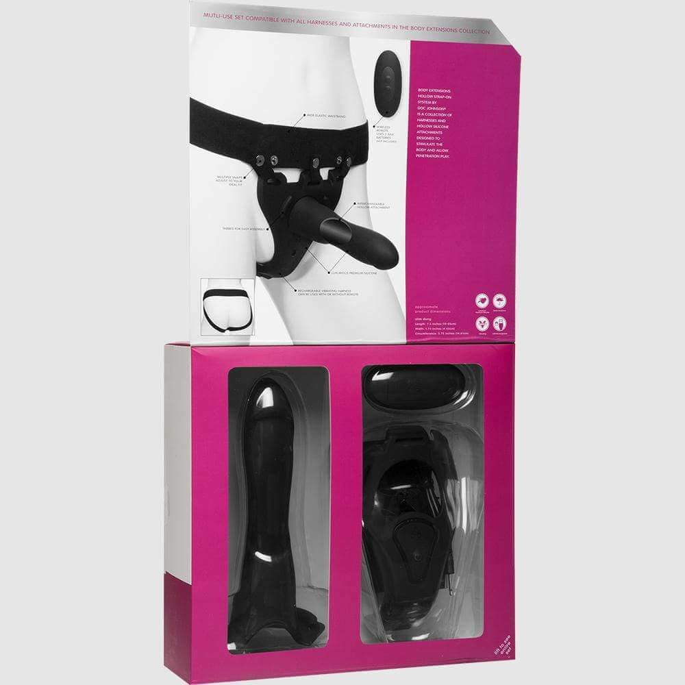 Body Extensions Be In Charge Strap-On Set with Vibrating Harness - Thorn & Feather